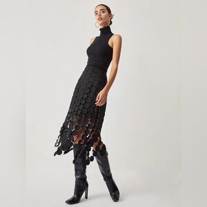 Commense Laser Cut Multi Circle Double Layered Skirt